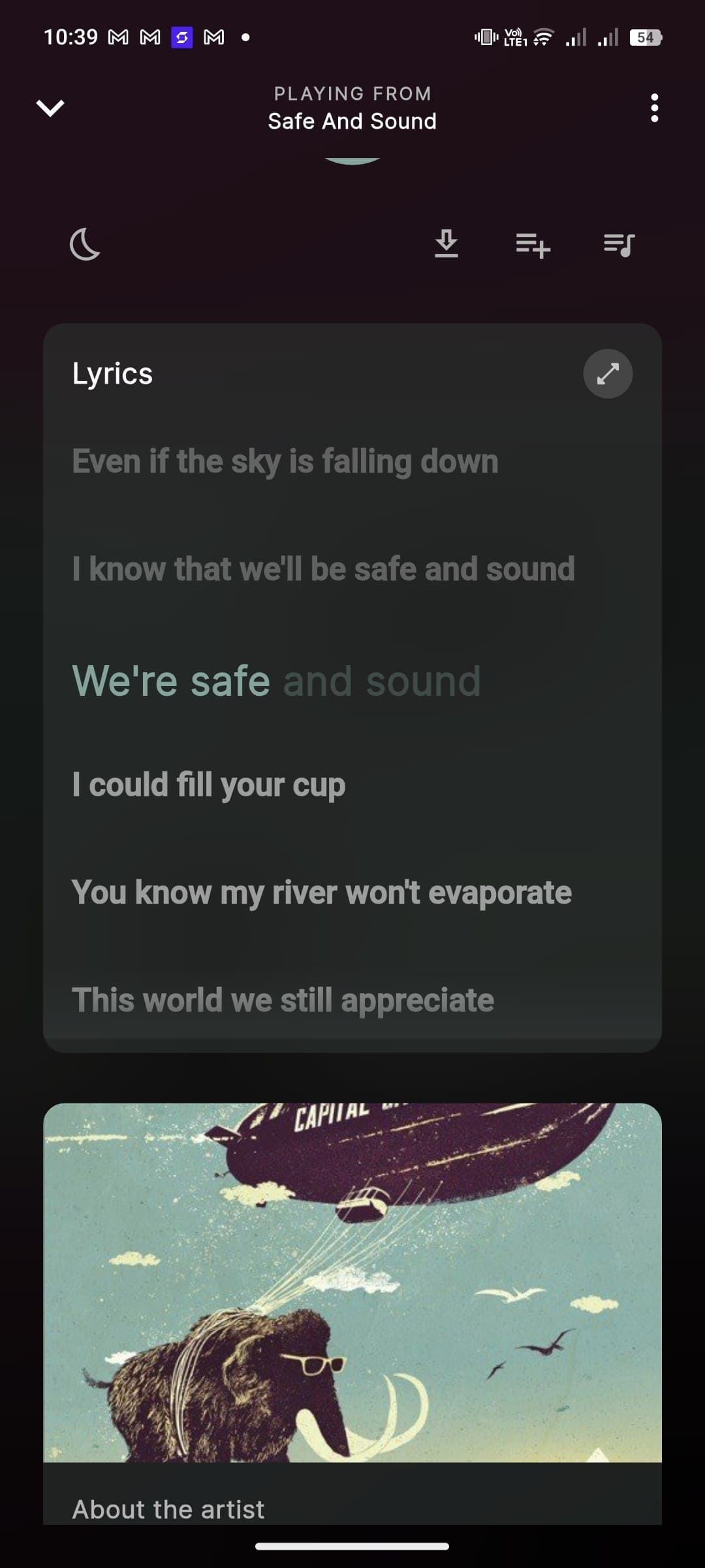 Lyrics Screen